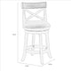 Curved X Shaped Back Swivel Counter Stool with Fabric Padded Seating White By Casagear Home BM218146