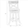 Curved X Shaped Back Swivel Counter Stool with Fabric Padded Seating White By Casagear Home BM218146