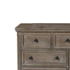 7 Drawer Wooden Dresser with Metal Pulls and Bun Feet Distressed Brown By Casagear Home BM218199
