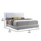 Leatherette Eastern King Bed with LED Panel Headboard and Chrome Legs,White By Casagear Home BM218470