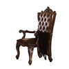 Wood Armchair | Button Tufted Backrest | Carved Details | Set of 2 | Brown