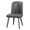 Faux Leather Dining Chair | Splayed Wood Legs | Set of 2 | Gray