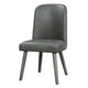 Faux Leather Dining Chair | Splayed Wood Legs | Set of 2 | Gray