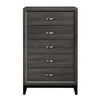 50.5 5-Drawer Wooden Chest with Grain Details Gray By Casagear Home BM219006