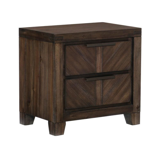 23" 2-Drawer Nightstand with Antique Handles, Brown By Casagear Home