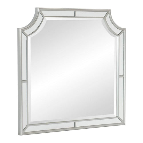 Wood Frame Mirror | Clipped Corners | Mirror Trim | Silver