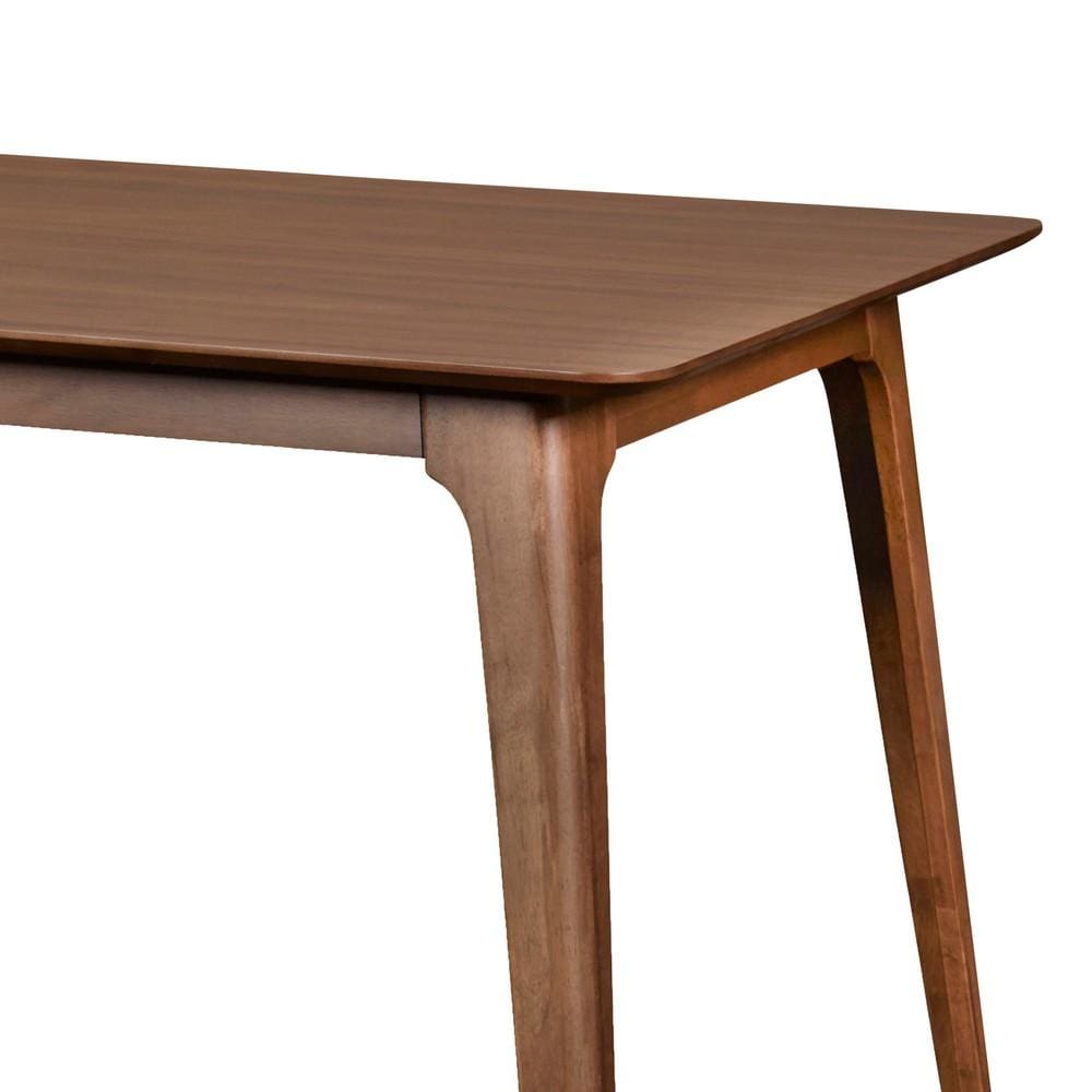 Wooden Table with Angled Block Legs and Natural Grain Texture Brown By Casagear Home BM219451