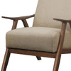 Wooden Accent Chair with Fabric Cushioned Seating,Light Brown By Casagear Home BM219772