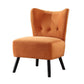 Armless Accent Chair with Button Tufted Flared Back, Orange By Casagear Home
