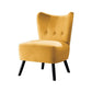 Armless Accent Chair with Button Tufted Flared Back, Yellow By Casagear Home
