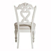 Victorian Style Writing Desk Chair with Engraved Backrest,White By Casagear Home BM219788