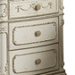 29 Floral Motif Carved 3-Drawer Nightstand White & Brown By Casagear Home BM219789