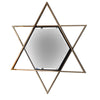32" Hexagon Wall Mirror with Star Frame, Champagne Gold By Casagear Home