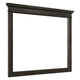 Dresser Mirror | Rectangular Wood Frame | Molded | 35 x 42 | Charcoal Gray