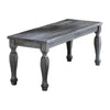 18" Rectangular Wooden Bench with Square Baluster Legs, Gray By Casagear Home