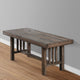 Wood Bench | Rectangular Grained | Slatted Side Panels | Brown