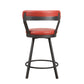 25 Leatherette Counter Chair with Metal Legs Set of 2 Red By Casagear Home BM219932