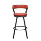 25 Leatherette Pub Chair with Metal Legs Set of 2 Red By Casagear Home BM219937