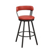 25" Leatherette Pub Chair with Metal Legs, Set of 2, Red By Casagear Home