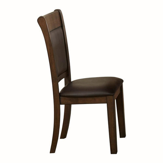 19" Padded Side Chair with Curved Backrest, Set of 2, Brown By Casagear Home