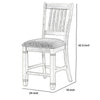 25 Slatted Back Counter Height Chair,Set of 2,Antique White By Casagear Home BM219963
