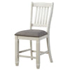 25" Slatted Back Counter Height Chair,Set of 2,Antique White By Casagear Home