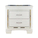 28" Wooden Nightstand with 2 Drawers and LED, White By Casagear Home