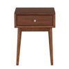 24 1-Drawer Wooden End Table with Splayed Legs Walnut Brown By Casagear Home BM220114