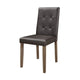 Side Chair | Faux Leather | Tufted Backrest | Set of 2 | Espresso Brown