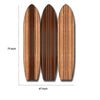 71 3-Panel Wooden Screen with Surfboard Shape Design Brown By Casagear Home BM220200