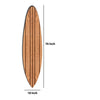 76 Surfboard Shape Wall Art with Block Stripe Print Brown By Casagear Home BM220219