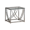 End Table | Tempered Glass Top | Metal Tubular Legs | Chrome & Clear