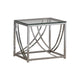 End Table | Tempered Glass Top | Metal Tubular Legs | Chrome & Clear