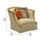 41 Inch Modern Fabric Curved Accent Chair 2 Accent Pillows Gold Beige By Casagear Home BM220348