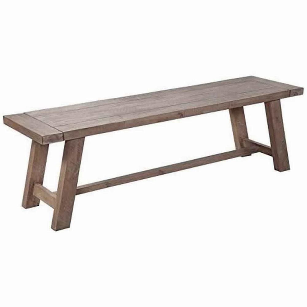 Dining Bench | Farmhouse Wood | Grain Details | Plank Top | Brown