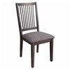 Slatted Back Wooden Side Chair with Padded Seat,Set of 2,Gray By Casagear Home
