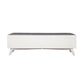 59 Fabric Upholstered Bedroom Bench with 2 Storage Drawers White By Casagear Home BM220519