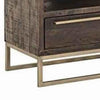 52 3-Drawer TV Console with Sled Metal Base Brown & Gold By Casagear Home BM220533