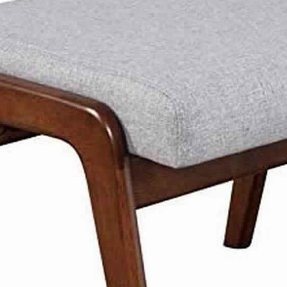 16 Fabric Padded Wooden Footrest Gray and brown By Casagear Home BM220534
