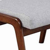 16 Fabric Padded Wooden Footrest Gray and brown By Casagear Home BM220534