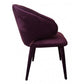 Fabric Padded Metal Dining Chair with Curved Back Purple By Casagear Home BM221184