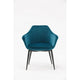 Velvet Upholstered Dining Chair with Padded Seat Blue By Casagear Home BM221193