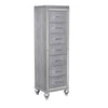 63" 7-Drawer Lingerie Chest with Mock Croc Panels, Silver By Casagear Home