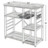 Wooden Bakers Rack with 4 Shelves and Wire Basket Brown and Black By Casagear Home BM221273