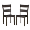 38" Wooden Side Chair with Ladder Back, Set of 2, Brown By Casagear Home