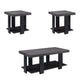 Wood & Metal Cocktail Table Set | 3 Pieces | Gray & Black