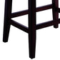 26 Wooden Stool with Saddle Seat Set of 2 Black & Brown By Casagear Home BM221549