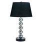 27 Drum Shade Metal Table Lamp Set of 2 Black and Silver By Casagear Home BM221556