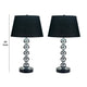 27 Drum Shade Metal Table Lamp Set of 2 Black and Silver By Casagear Home BM221556