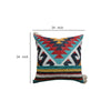 24 x 24 Square Handwoven Cotton Dhurrie Accent Throw Pillow Aztec Kilim Pattern Tassels Multicolor By The Urban Port BM221676